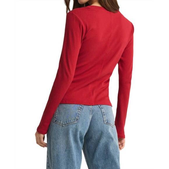 NEW Z SUPPLY sirena rib tee in haute red - Picture 2 of 3